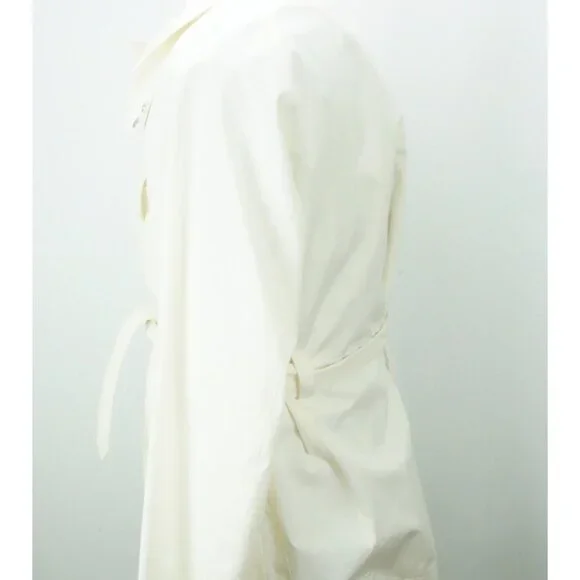 Ralph Lauren Purple Label RLPL White Belted Coat Sz L New W/o Tags